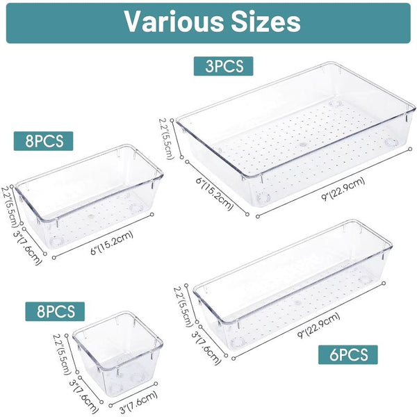 Sakerplus® Transparent Drawer Organizer Storage Set