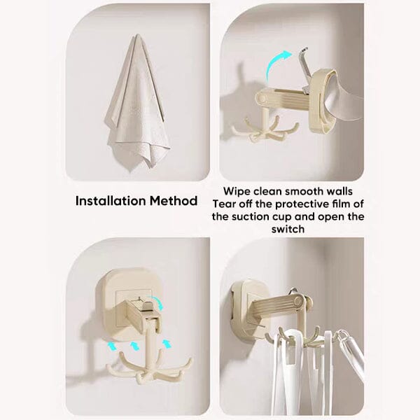 SAKER® Suction Cup Six-Claw Swivel Hook