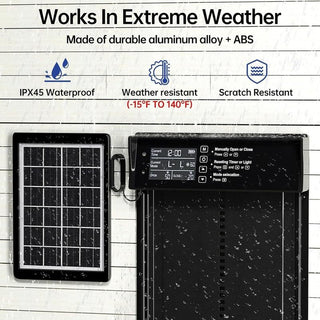 Sakerplus® Waterproof Aluminum Alloy Solar Chicken House Door