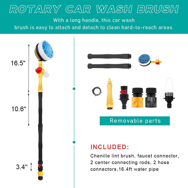 Sakerplus® 360° Spin Auto Cleaning Brush with Long Handle