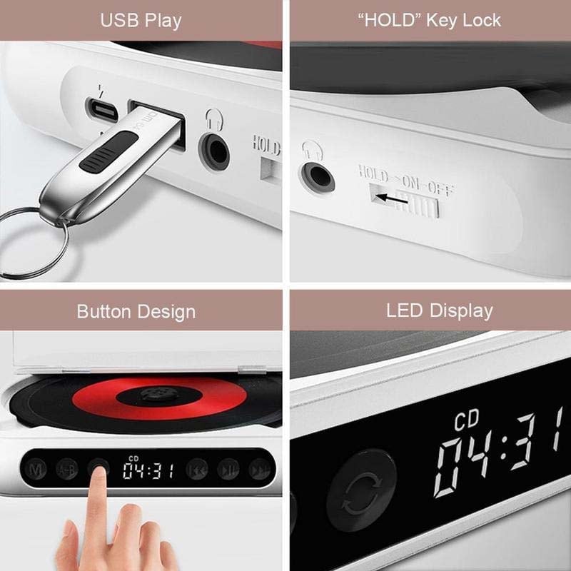 Sakerplus Portable Bluetooth CD Player