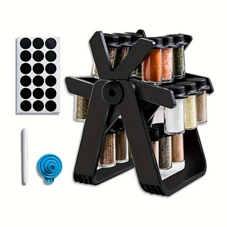 Sakerplus Rotating Spice Rack with Jars