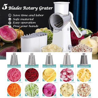 Sakerplus® 5 in 1 Rotary Cheese Grater Shredder