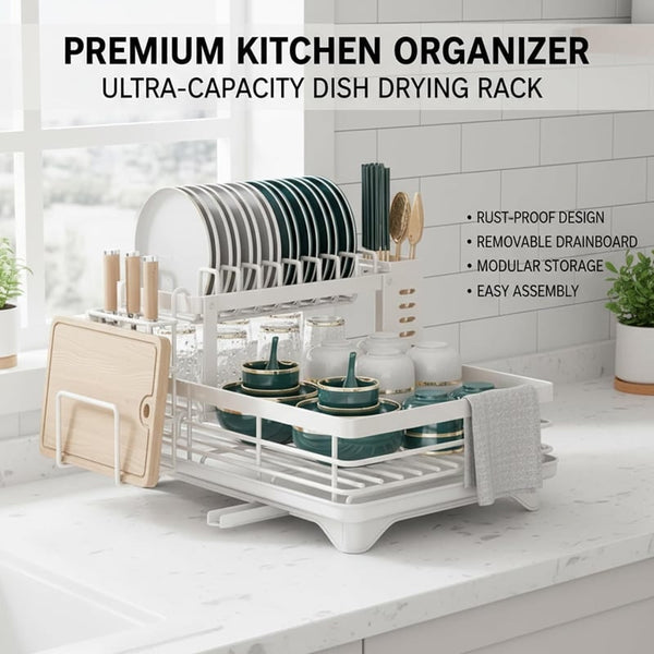 Sakerplus® Large 2-Tier Kitchen Dish Drying Rack