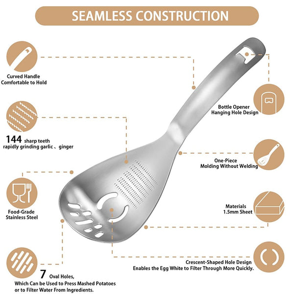 Sakerplus® Multifunction Stainless Steel Cooking Grater Spoon