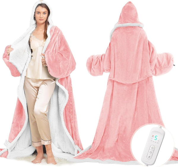 Sakerplus® Electric Wearable Throw Blanket with Sleeves