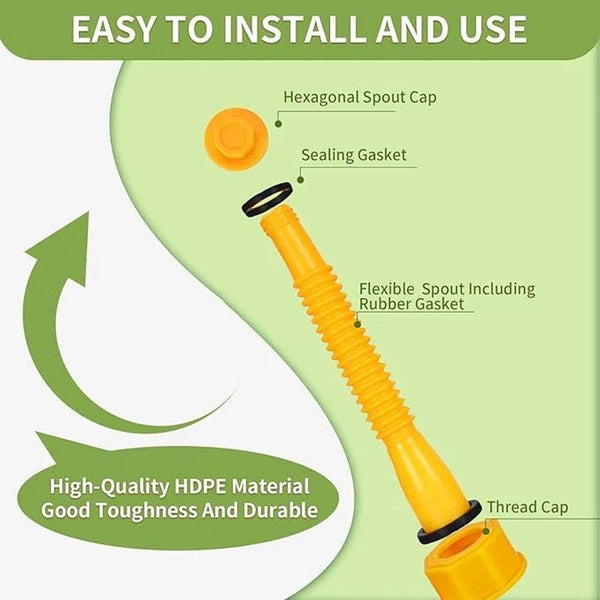 Sakerplus® Gas Can Spout Replacement With Anti-Spill Flexible Nozzle