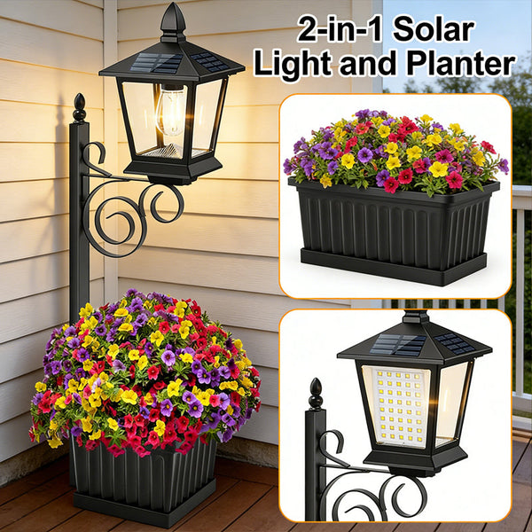 Sakerplus® Solar Planter Lamp Post Light