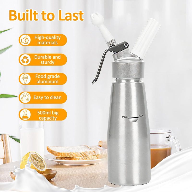 Sakerplus® Whipped Cream Dispenser Aluminum Professional