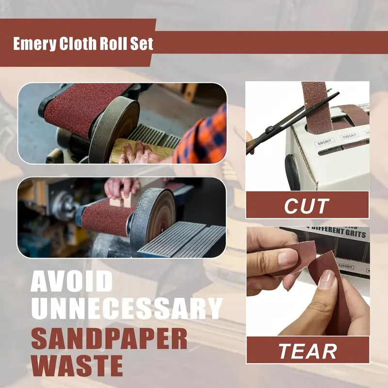 Sakerplus Assorted Grit Sandpaper Roll Set