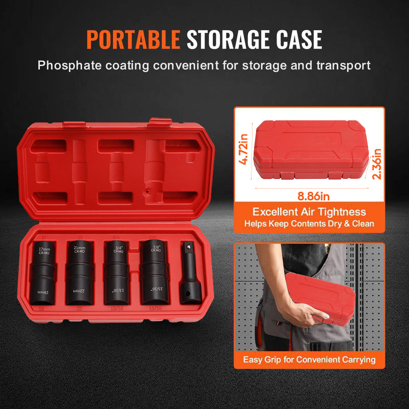 Sakerplus Flip Socket Set for Lug Nuts