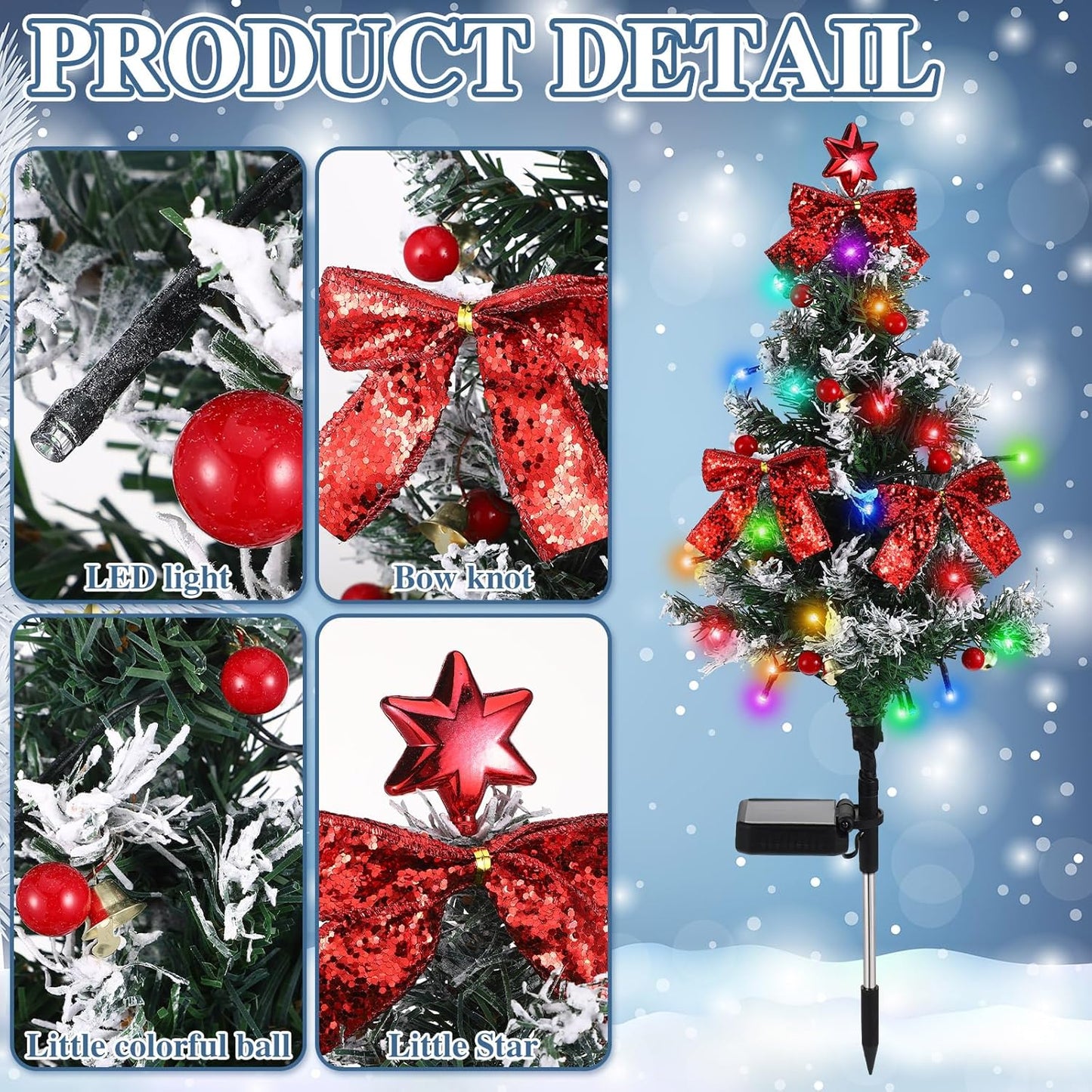 Sakerplus® Solar Christmas Tree Pathway Lights