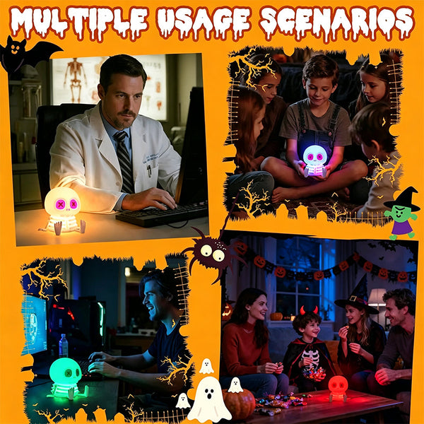 Sakerplus® Cute RGB Halloween Skeleton Night Light