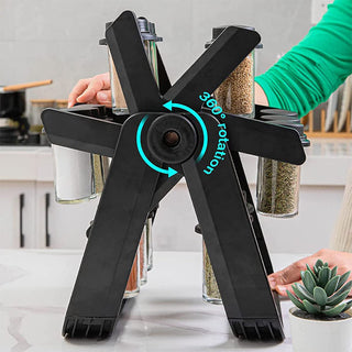 Sakerplus Rotating Spice Rack with Jars