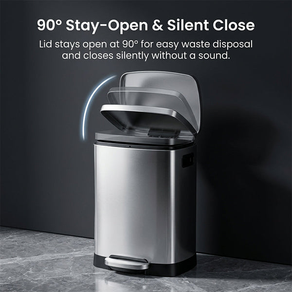 Sakerplus® Stainless Steel Trash Can with Lid