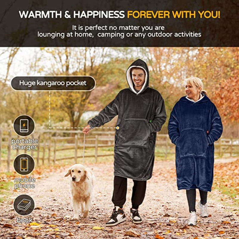 Sakerplus Cordless Oversized Heated Hoodie Blanket