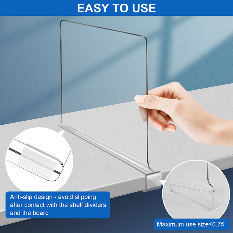 SAKER® Clear Acrylic Shelf Dividers for Closet Organization