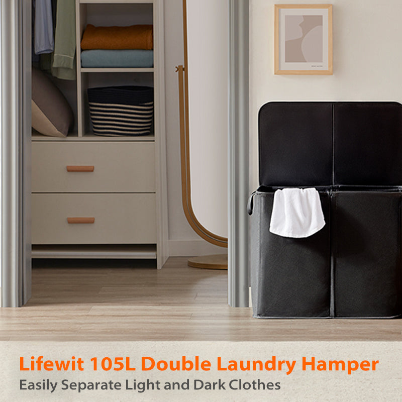 Sakerplus Double Laundry Hamper with Lid