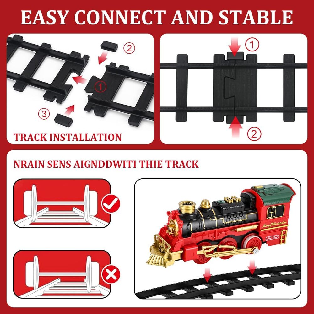 Sakerplus Electric Christmas Train Toy Set