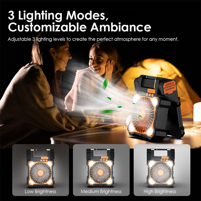 Sakerplus Solar Powered Portable Camping Fan