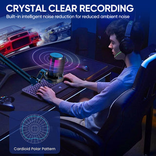 Sakerplus Gaming Microphone for Streaming Podcasts