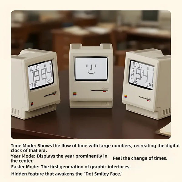 Sakerplus® Retro Computer Mini Desktop Clock