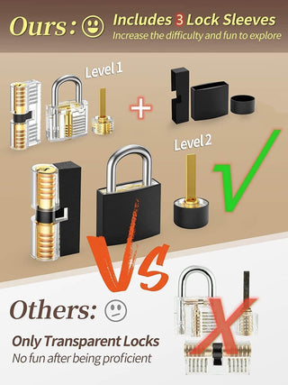 Sakerplus Waterproof Long Shackle Padlock Set