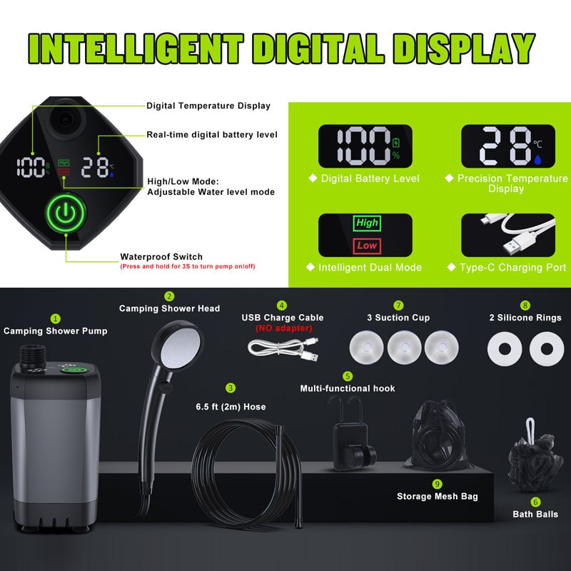 Portable Rechargeable Outdoor Camping Shower Pump