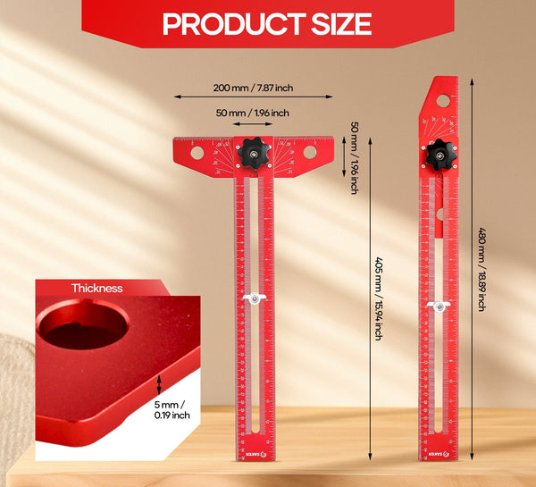 Sakerplus® Woodworking Scriber Marking Line Ruler