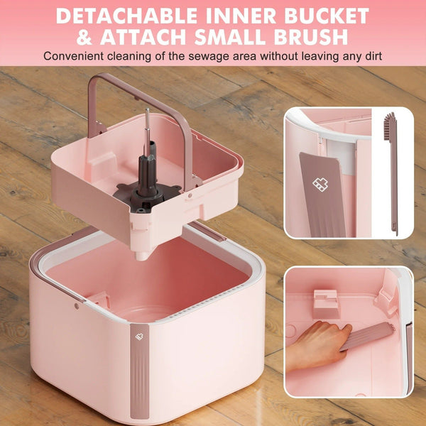 Sakerplus® Upgrade Spin Mop Bucket with Detachable Inner Bucket