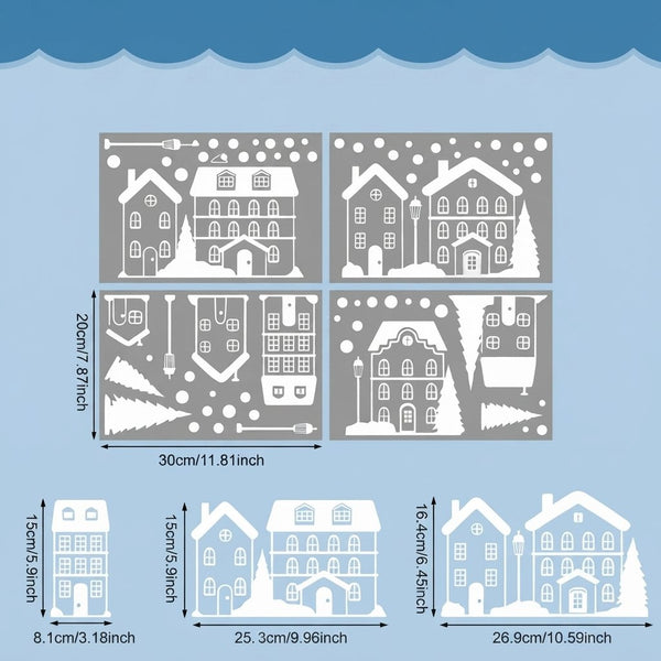 Sakerplus® Christmas Village Window Cling
