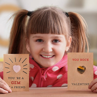 Sakerplus® 24 Pack Valentines Cards with Heart-Shape Crystals