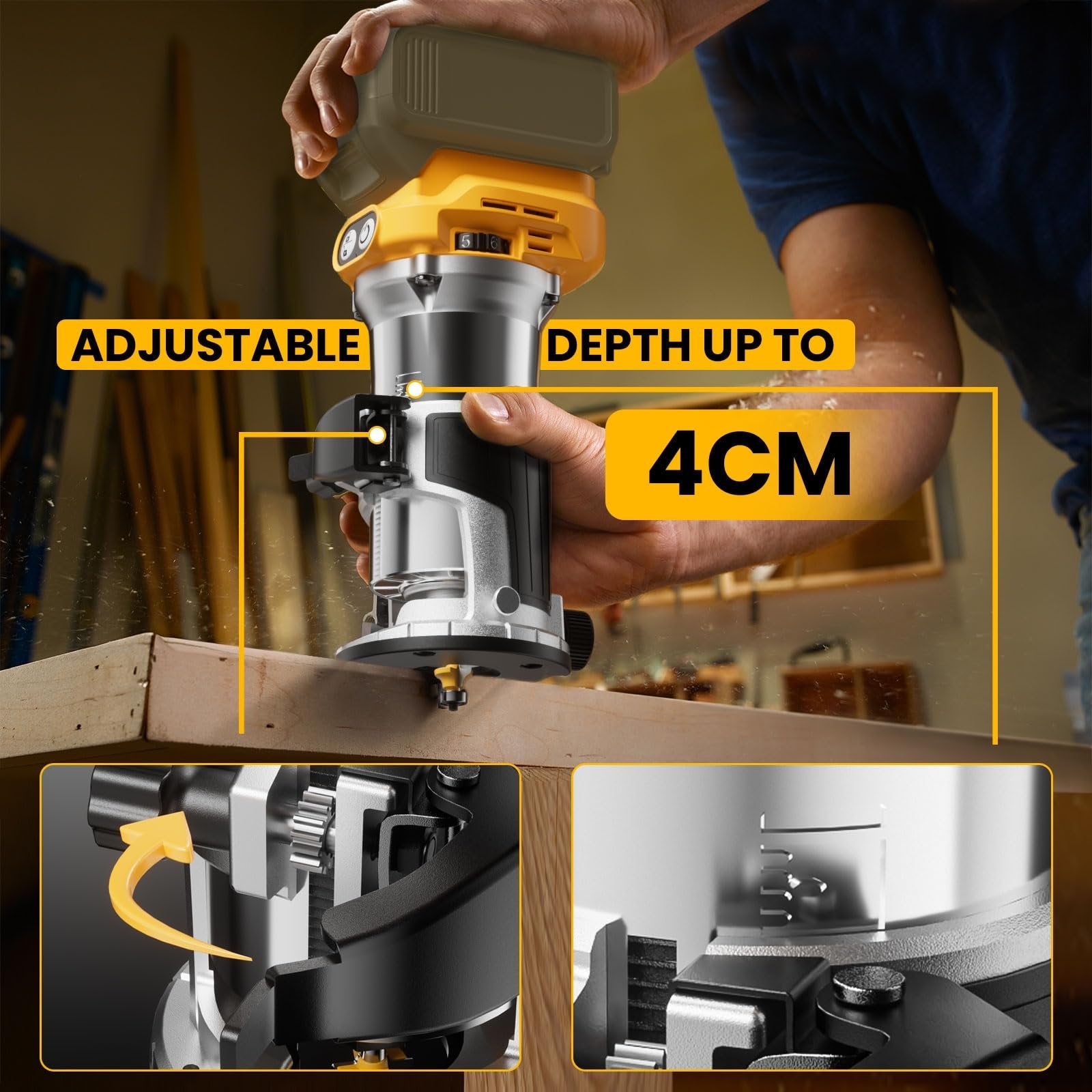 Sakerplus® Cordless Compact Router With Battery – sakerplusuk