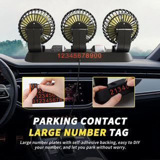 Sakerplus Portable 3-Head Car Cooling Fan