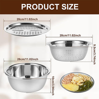 Sakerplus® Multifunctional Stainless Steel Basin With Grater