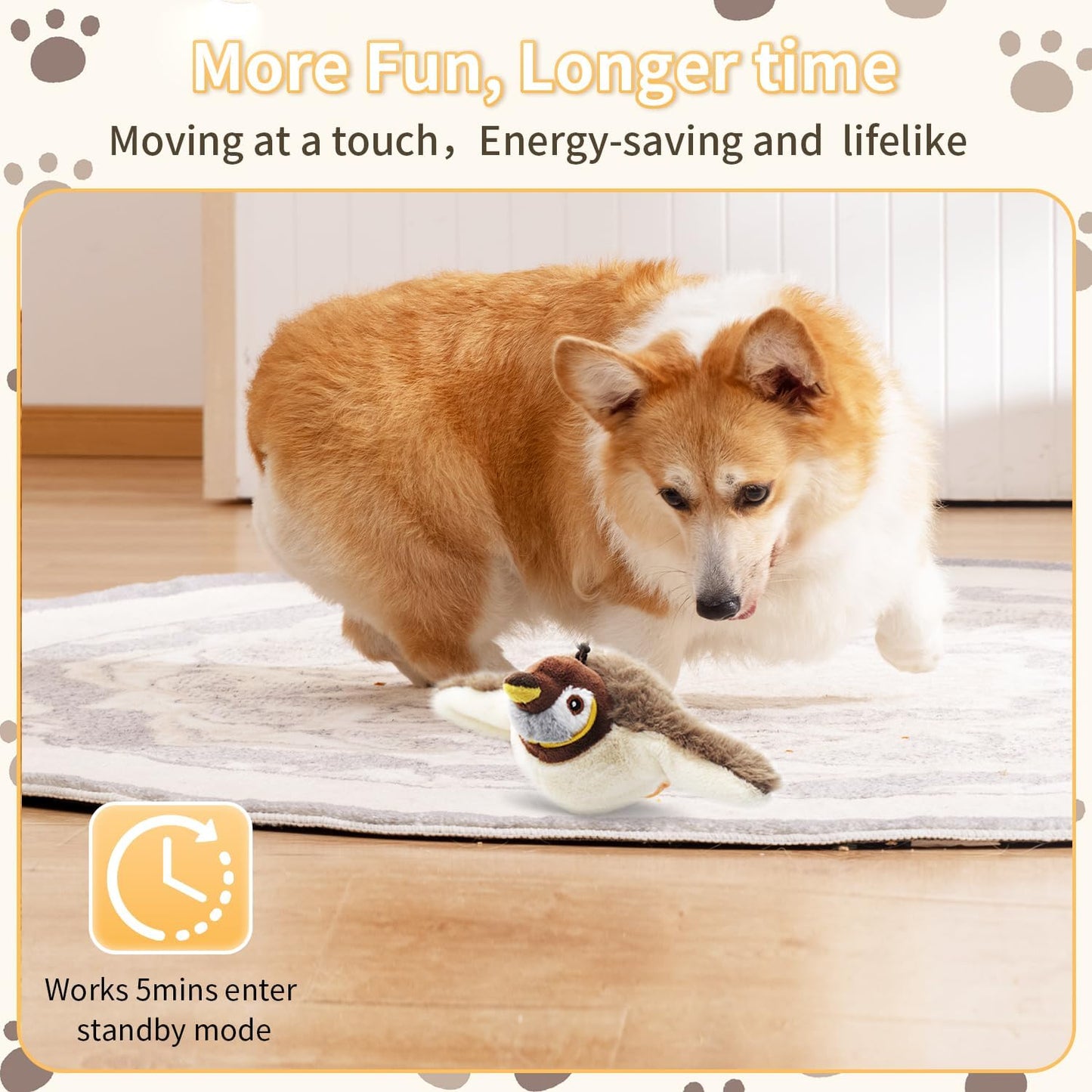 Sakerplus® Flapping Chirping Interactive Cat Bird Toy