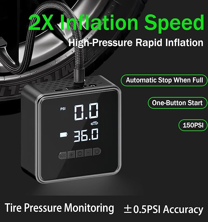 Sakerplus® High Pressure Portable Tire Inflator