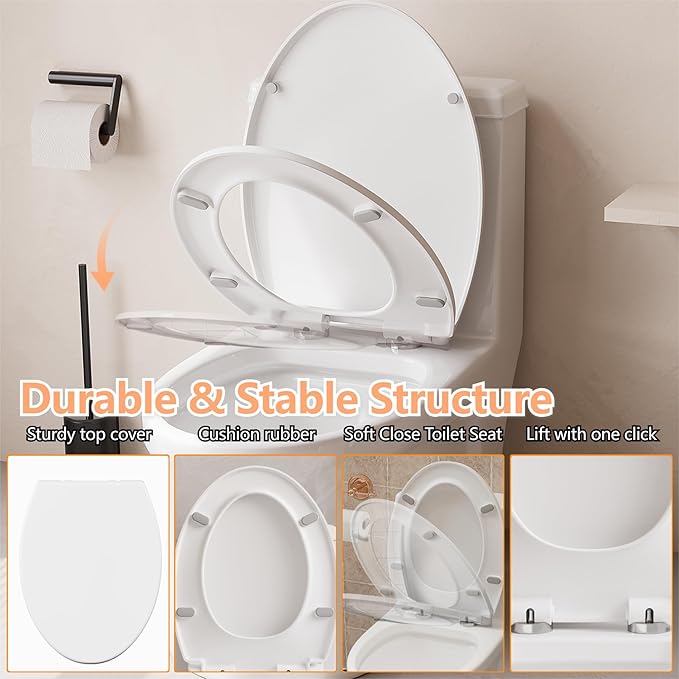 Sakerplus® Round Toilet Seat Slow Close Hinges