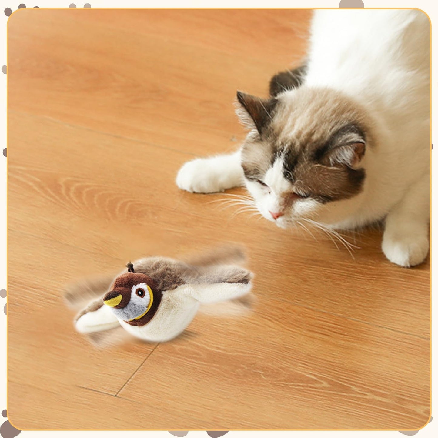 Sakerplus® Flapping Chirping Interactive Cat Bird Toy