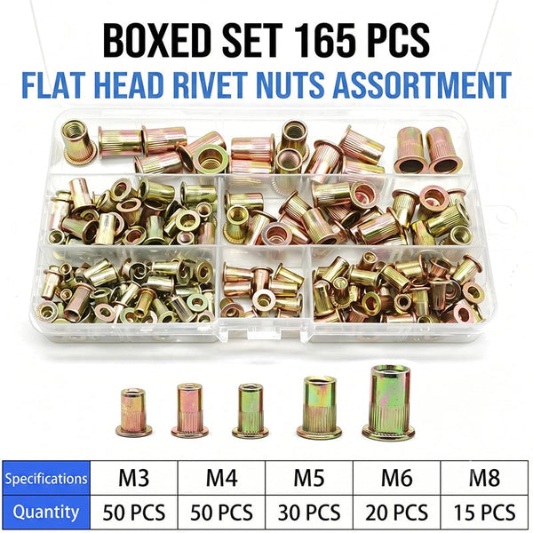 Sakerplus® Carbon Steel Open End Rivet Nut Kit
