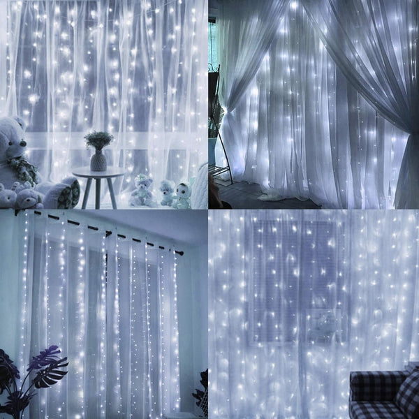 Sakerplus® LED Copper String Curtain Lights with USB Remote