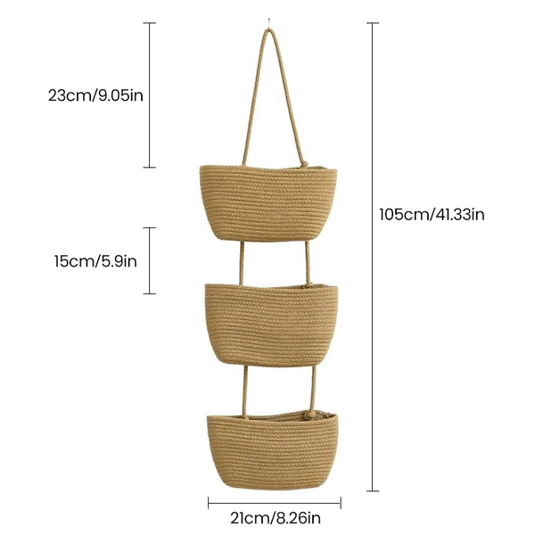 Sakerplus® Decorative 3-Tier Hanging Organizer Bag