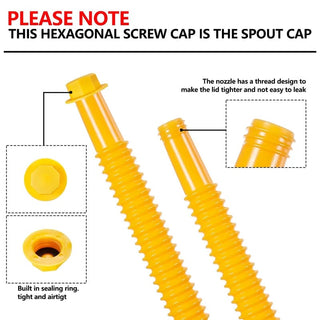 Sakerplus® Gas Can Spout Replacement With Anti-Spill Flexible Nozzle