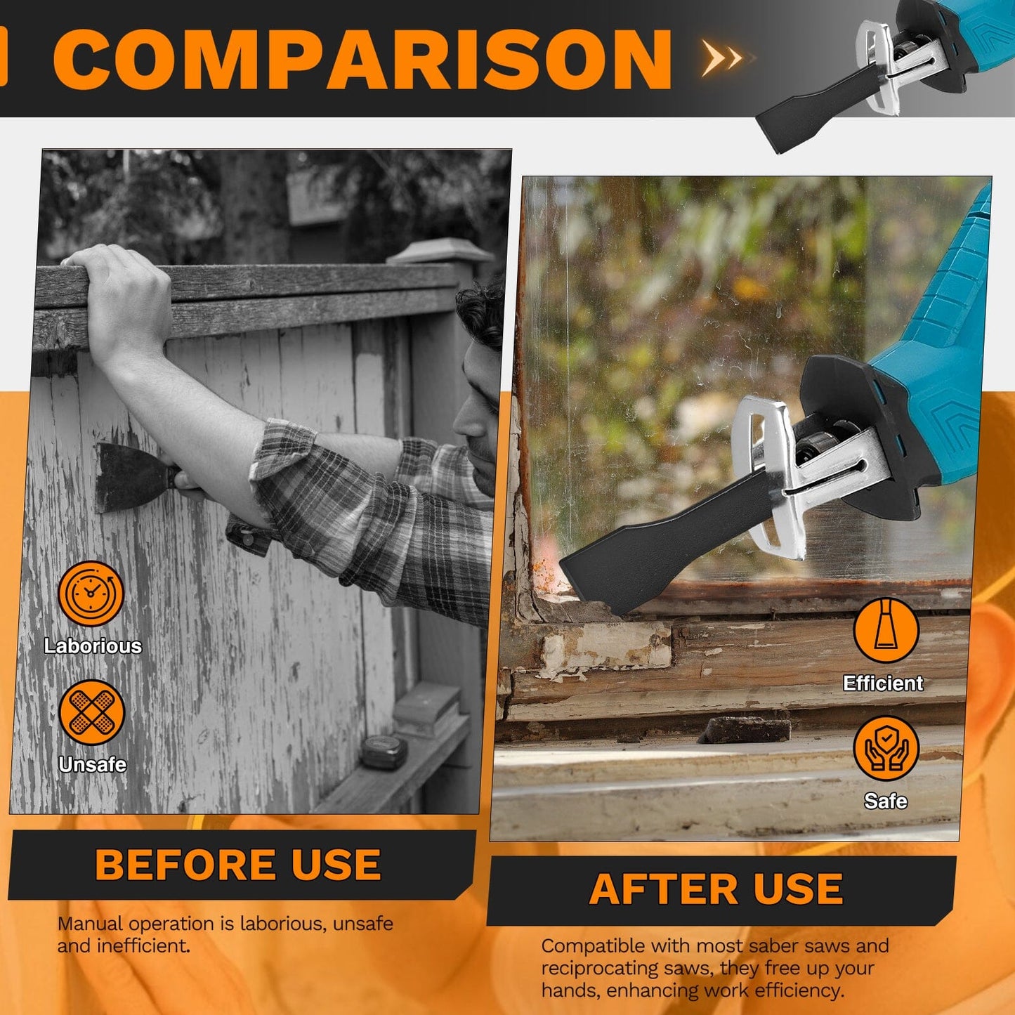 Saker 4PCS Reciprocating Saw Scraper