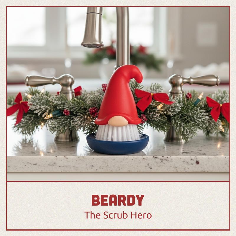 Sakerplus® Beardy Gnome Dish Scrub Brush Gift Idea