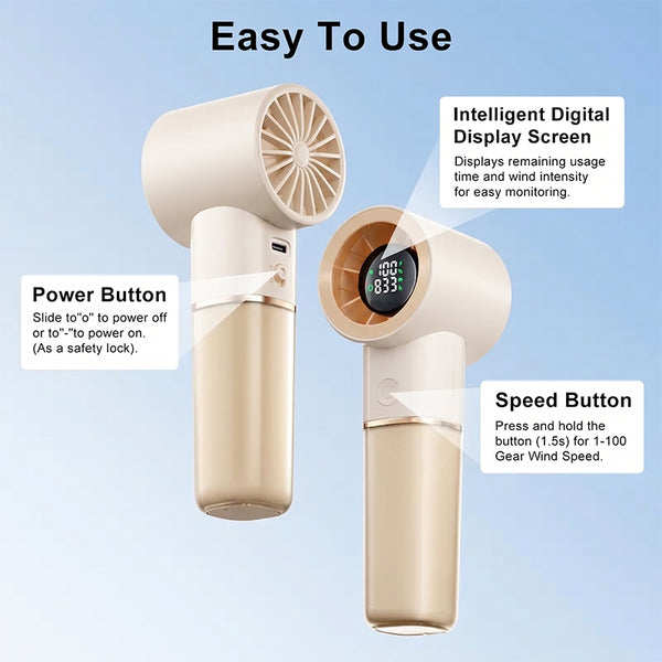 Sakerplus® Portable Handheld Rechargeable Personal Cooling Fan