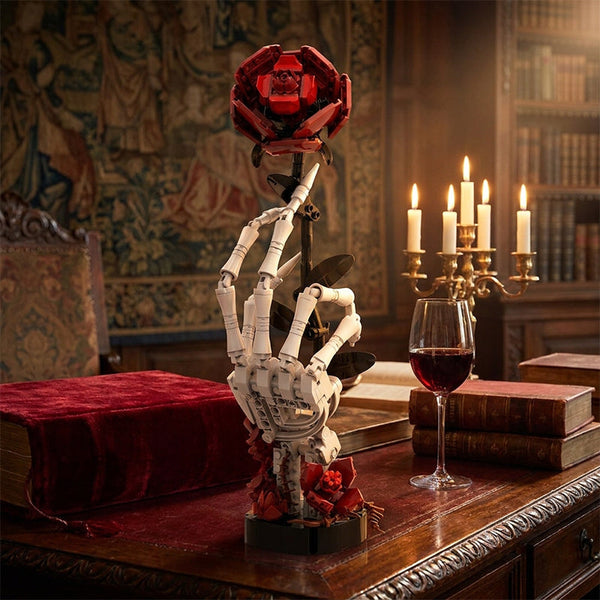 Sakerplus® Skeleton Hand Rose Building Block Set