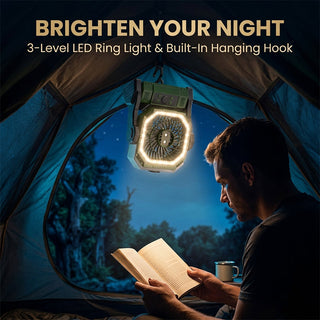 Sakerplus® Rechargeable Outdoor Camping Fan Light