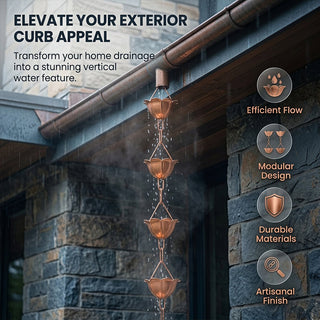 Sakerplus® Nature-Inspired Petal Design Rain Chain