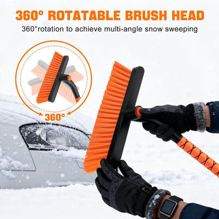 Sakerplus®  3-in-1 Extendable Snow Brush Ice Scraper